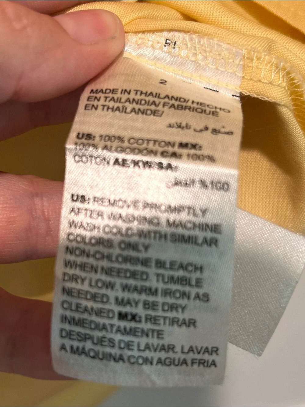 Chico’s Butter Yellow Wrinkle Resistant Cotton Button Shirt Size 2 - Picture 6 of 7